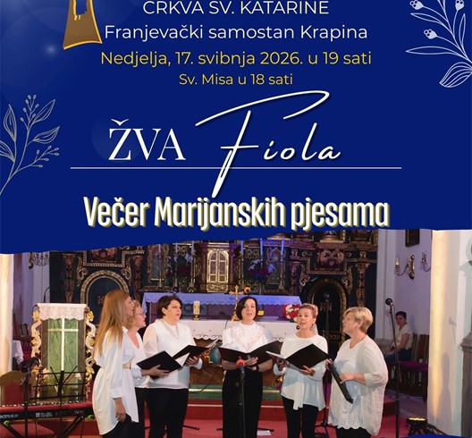 ​29. Festival duhovne glazbe KRAPINAfest 2026. – Večer Marijanskih pjesma uz ŽVA FIOLA